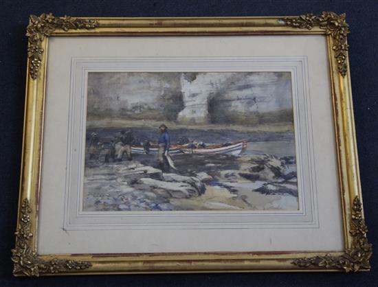 Frank Saltfleet (1860-1937) North Landing, Flamborough, Yorkshire 23 x 33cm